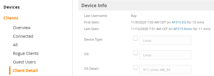 View Inactivity Timeout of a client | Controllerless Networks
