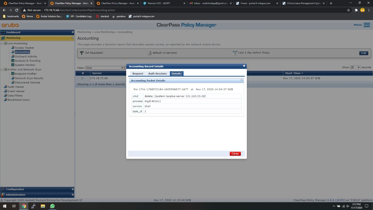 custom clearpass syslog message | Security