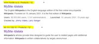 Dummy screenshot of Google results