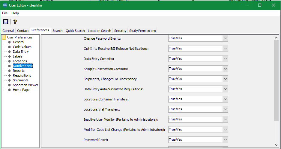 Notification preferences