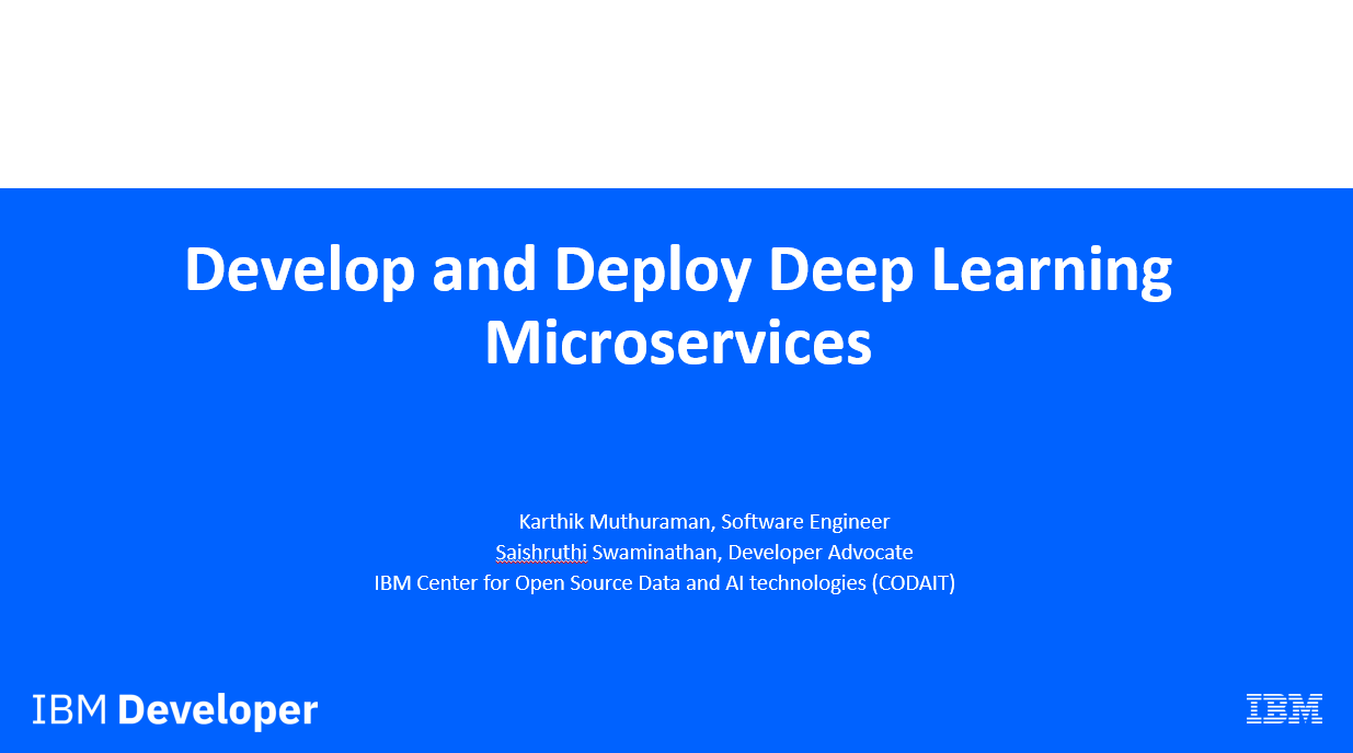 Tips and Tricks for Deep Learning | IBM Center for Open Source Data and ...