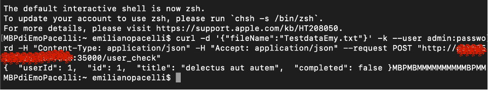 cURL test - POST