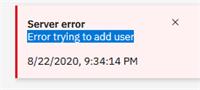 MQ on Cloud Error trying to add a user