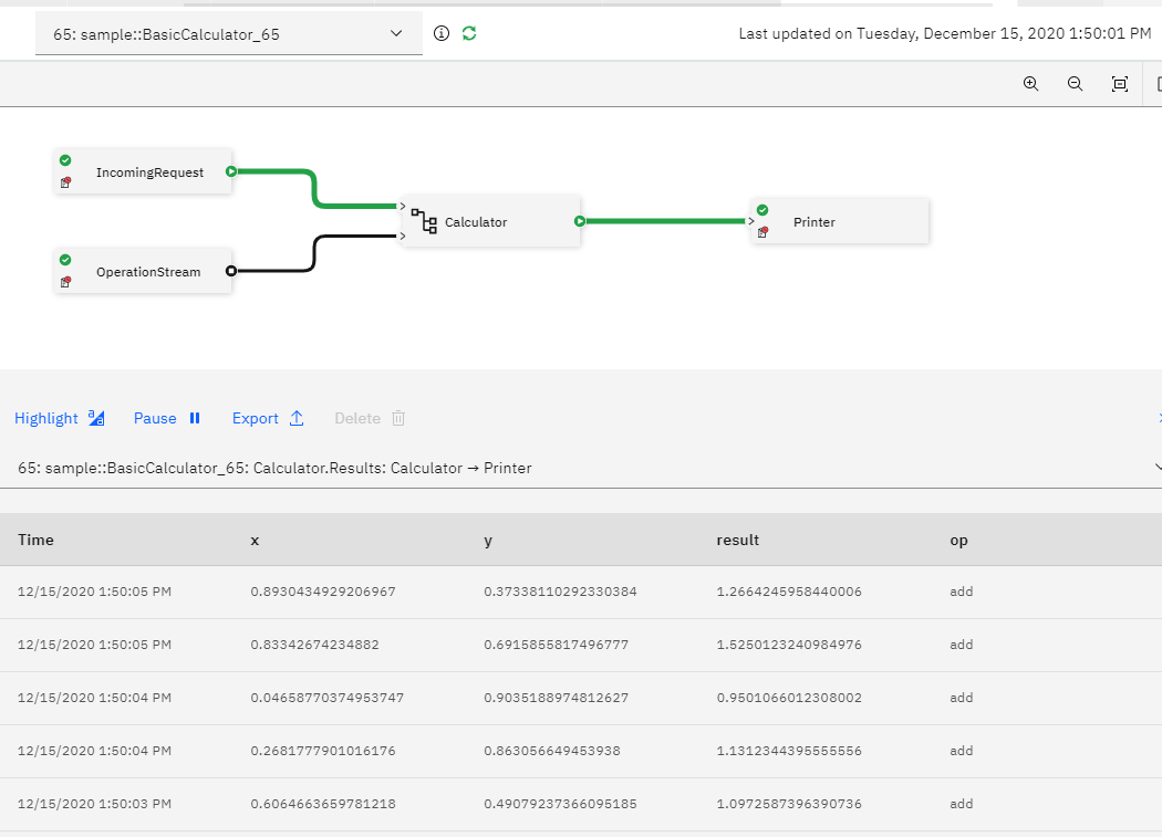 job graph showing initial sample