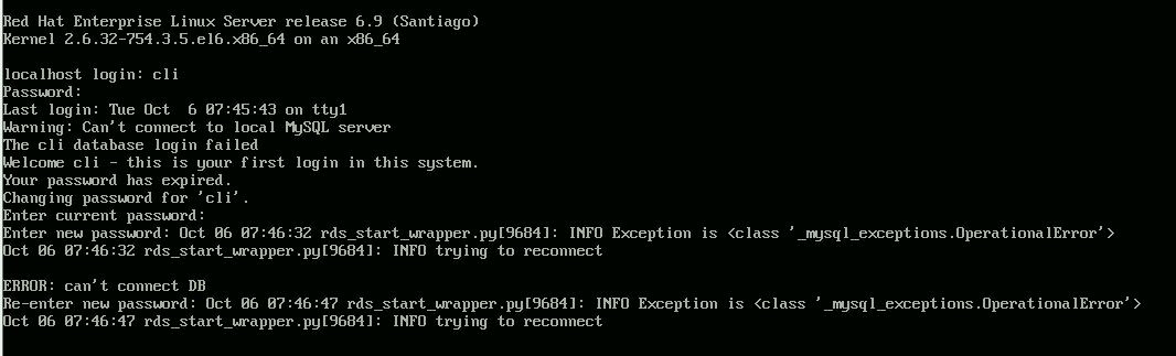 password change error