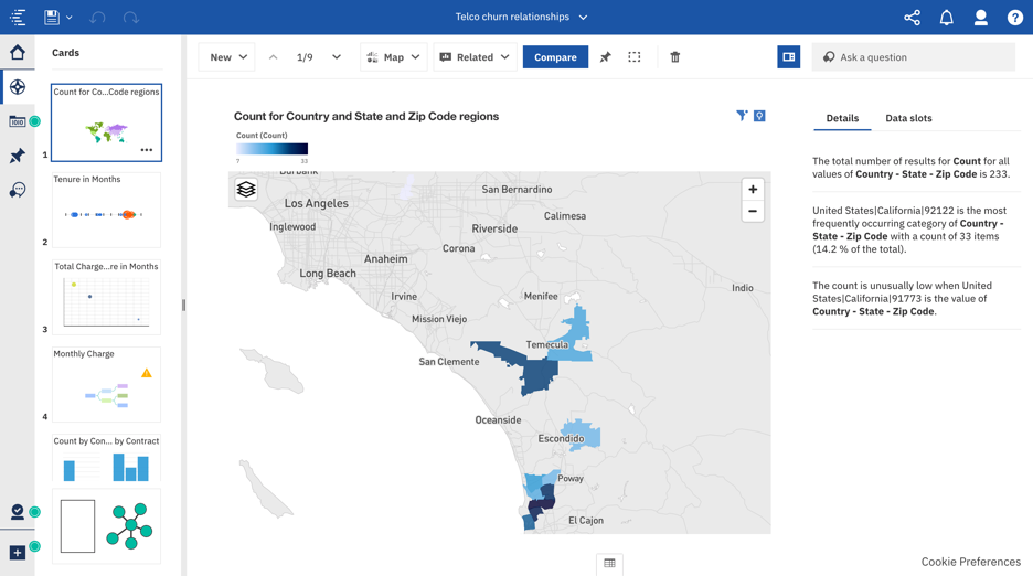 Example of a map visualization in Explorations