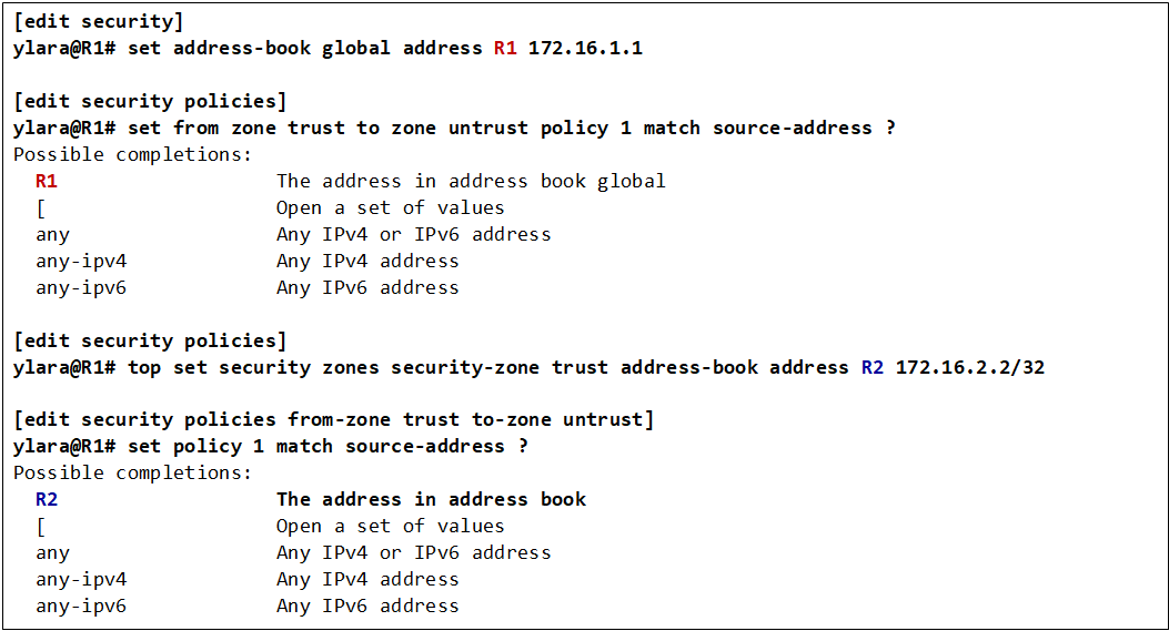 Global address book SRX