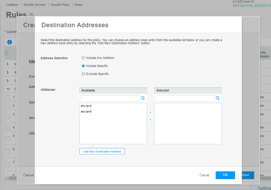 Global address book SRX