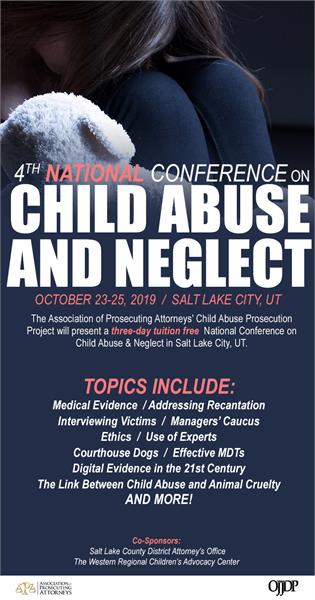 Please register for the 4th National Conference on Child Abuse & Neglect, here:https://apainc.wufoo.com/forms/zwx1ec01c0bkf9/ 