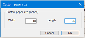 Custom Page Size Set custom paper size