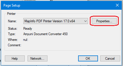 Properties Press Properties button
