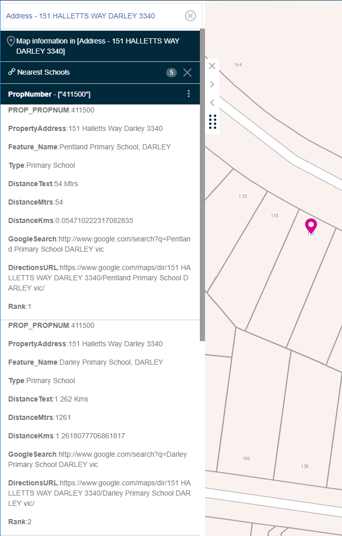 Nearest Schools Databind Example