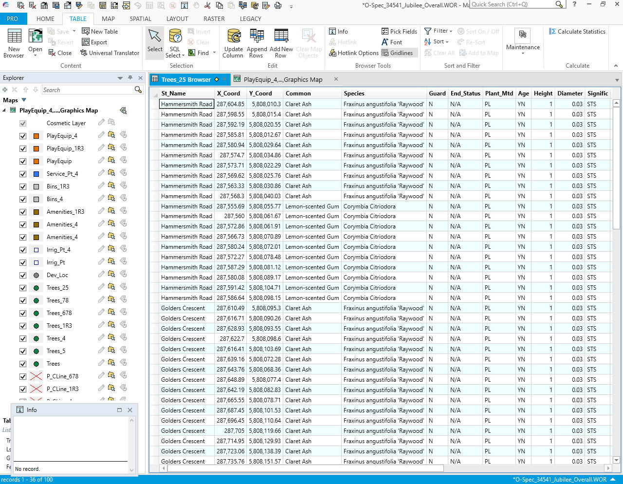 MapInfo screen dump MapInfo screen dump