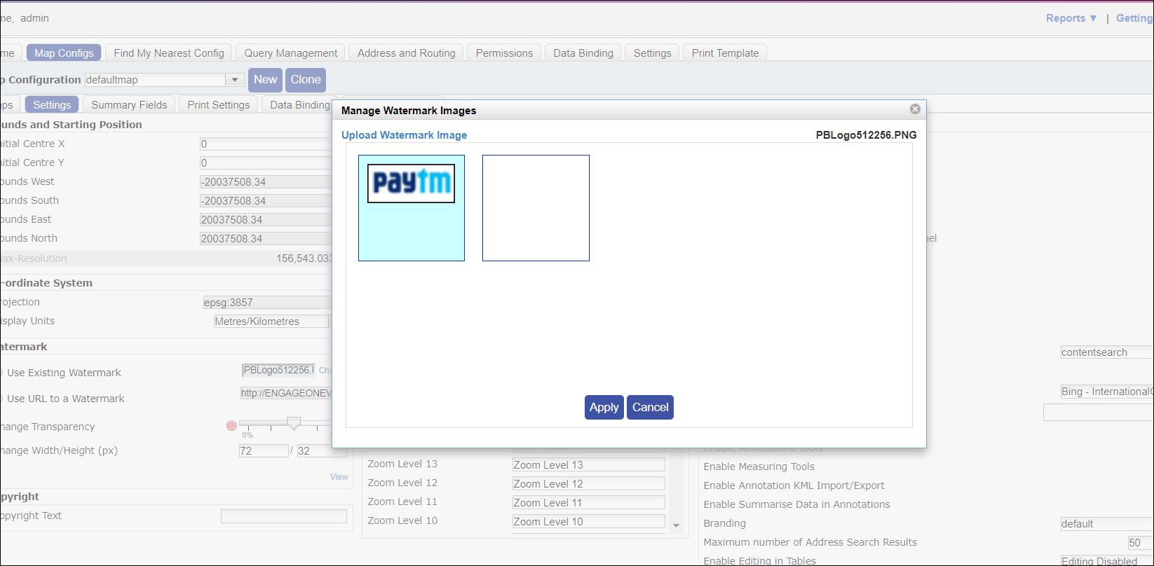 change existing watermark