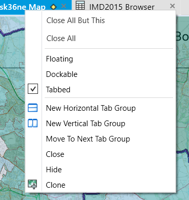 Options for arranging and handling windows