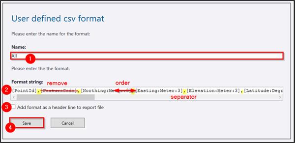 Penmap Project Manager: Define your own csv export format