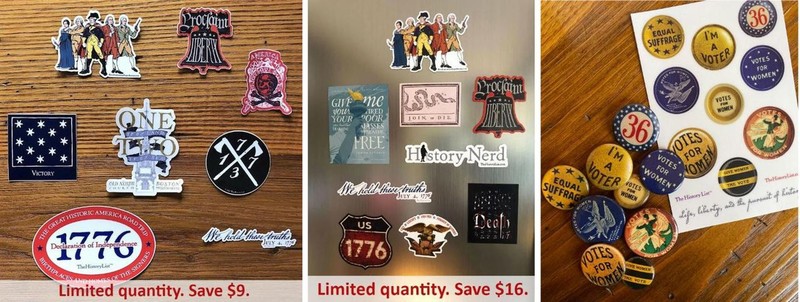 History nerd stickers and magnets