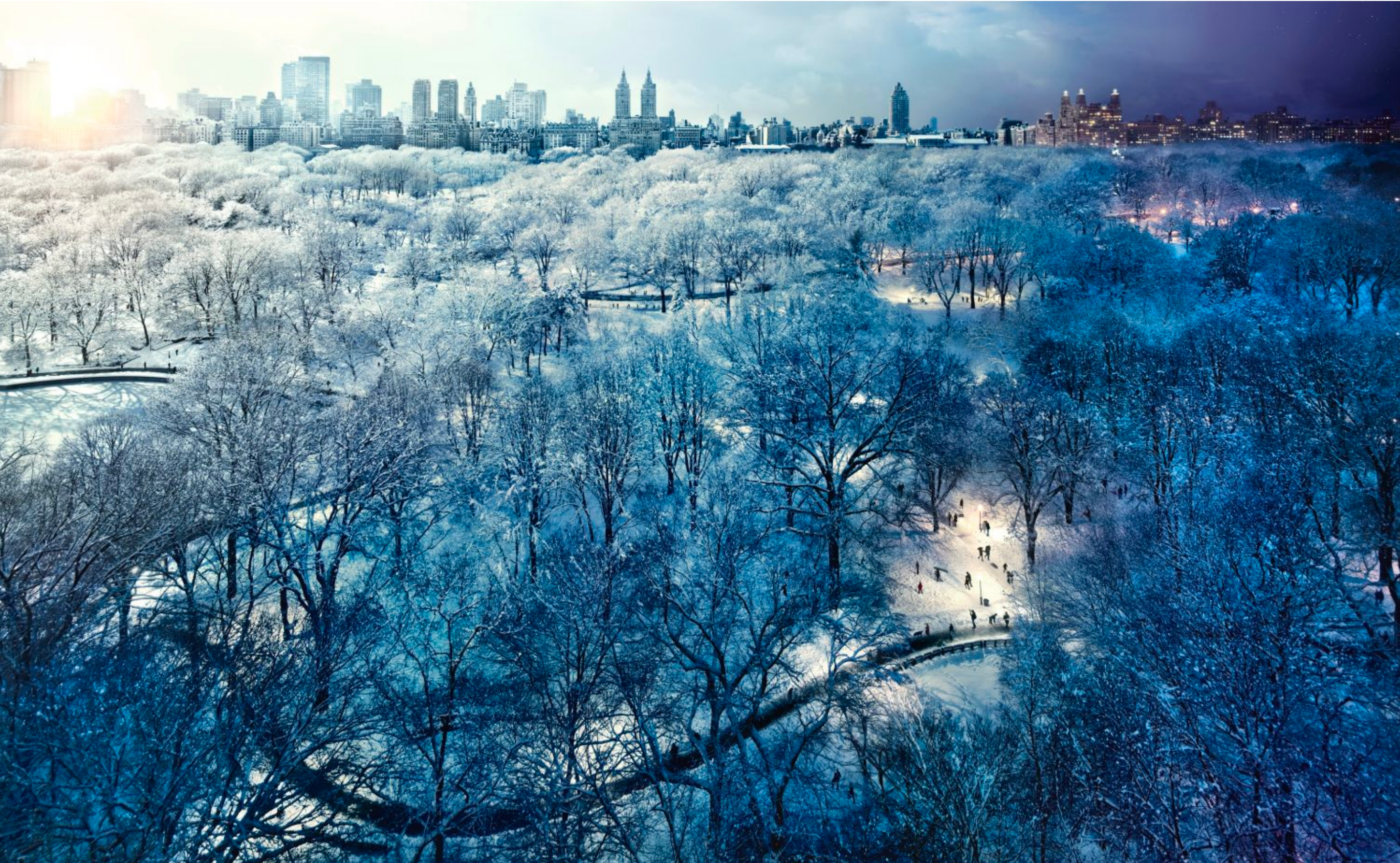 Central Park Snow, NYC, Day to Night
