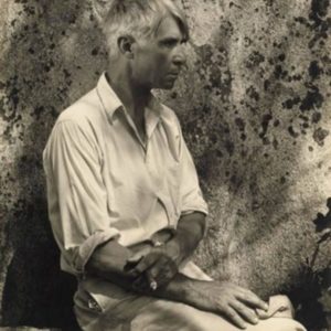 Carl Sandburg Posing with a Cigar