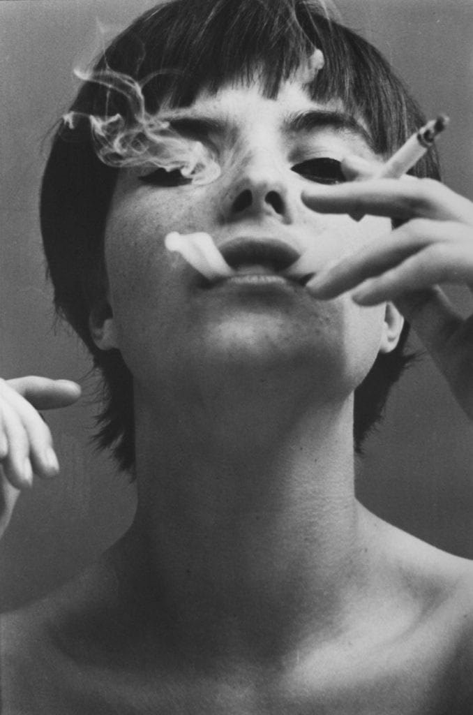 Will McBride, Barbara McBride Smoking, Starnberg, 1965, Silver gelatin photograph