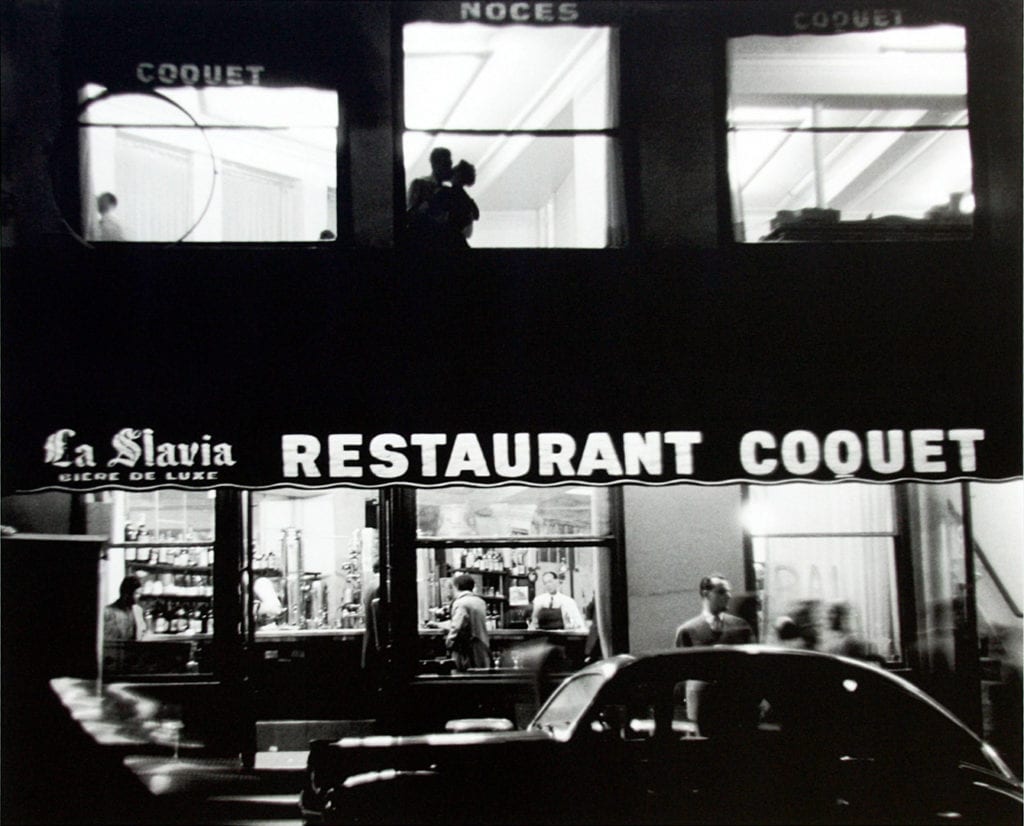 Sabine Weiss, Place Blanche, Paris (Le Restaurant Coquet)