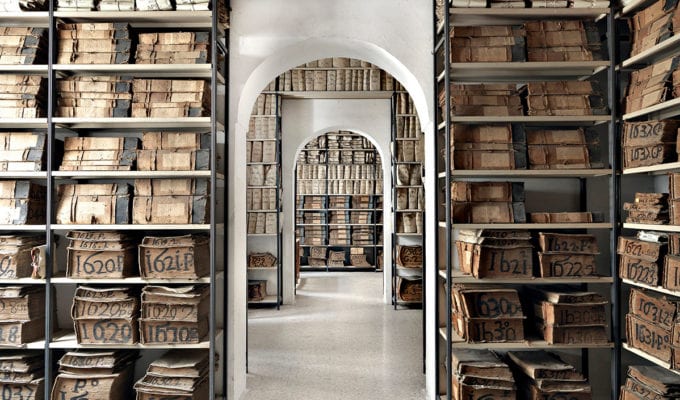 Massimo Listri, Archivio Banco di Napoli II, Napoli, 2013, Archival lambda color photograph