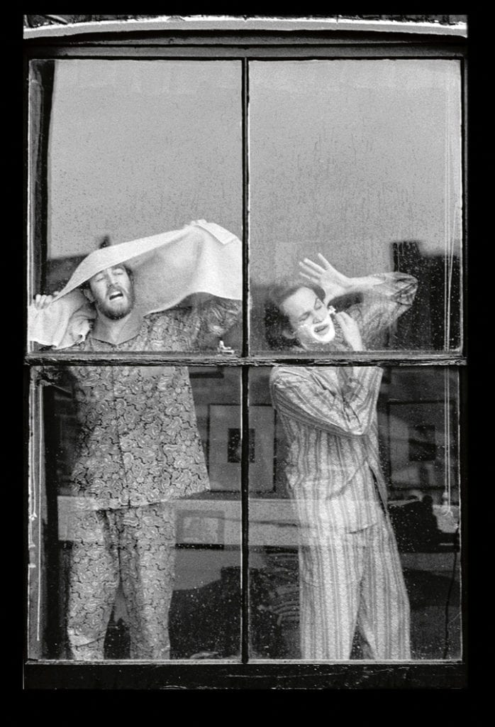 Jim Lee, Pyjamas, Shaving, 1971, Silver Gelatin Photograph