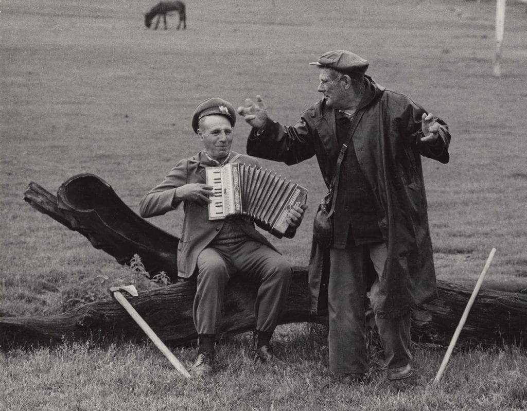 Jacko Vassilev, Village of Probuda with Accordion, Bulgaria, 1986, Silver gelatin photograph