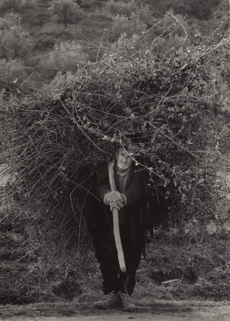 Jacko Vassilev, Old Man with a Pitch Fork Carrying Bundle Thorn for Fencing his Shepherd House Yard, Delvine, Albania