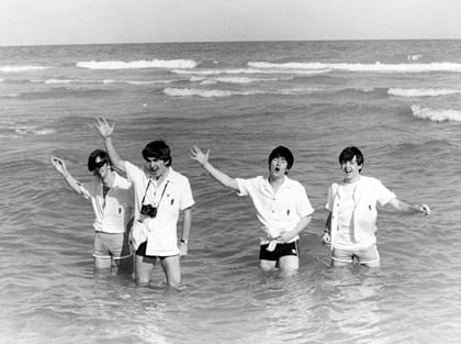 Harry Benson, The Beatles, Miami (Waving From The Water), 1966, Silver Gelatin Photograph