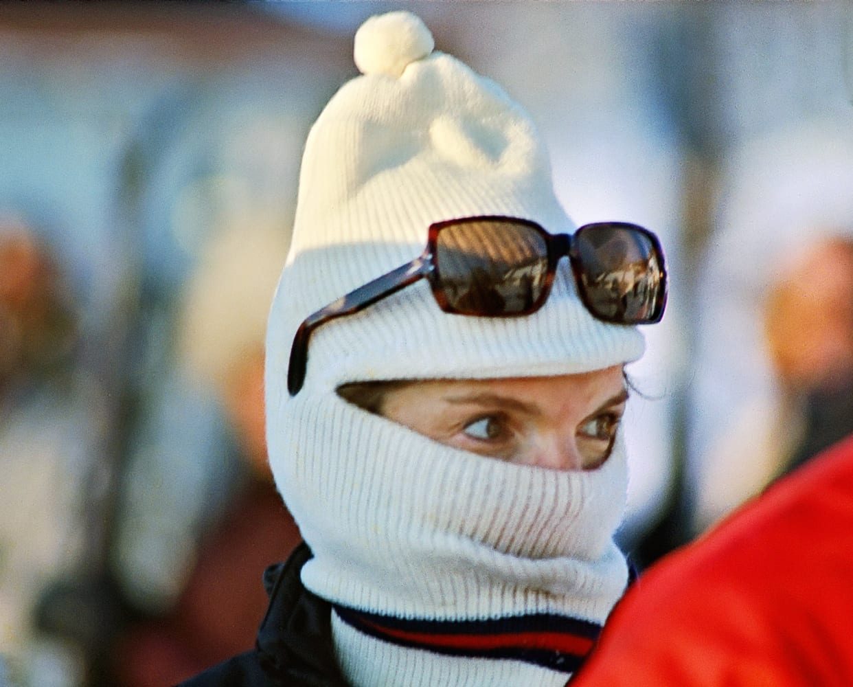 Harry Benson, Jackie Kennedy with Ski Mask, Laurentian Mts., Canada