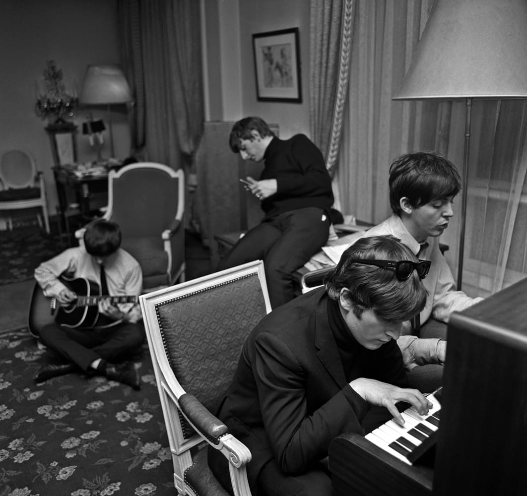 Harry Benson, Beatles Composing #1, Paris, 1954, Archival Pigment Photograph