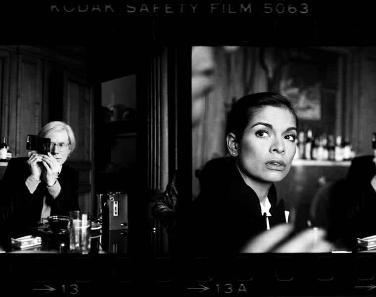 Harry Benson, Andy Warhol and Bianca Jagger at the Factory