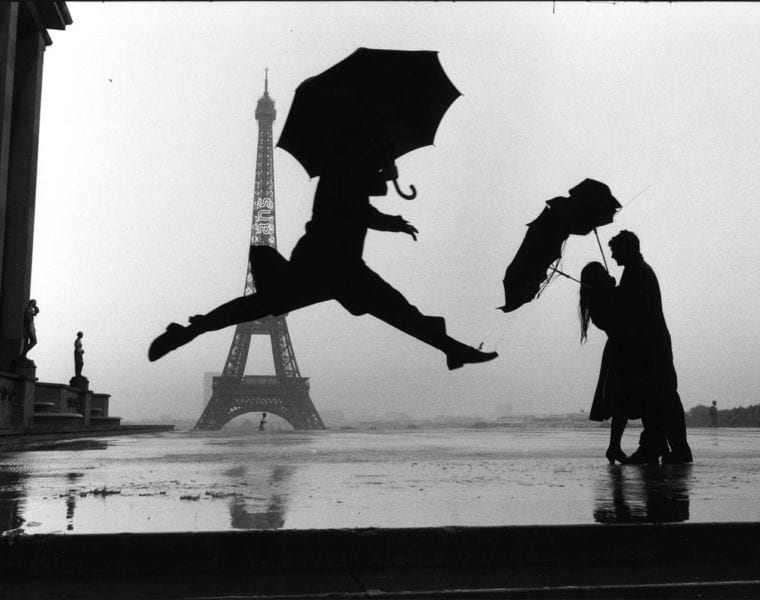Elliott Erwitt, Paris, France (Umbrella Jump)