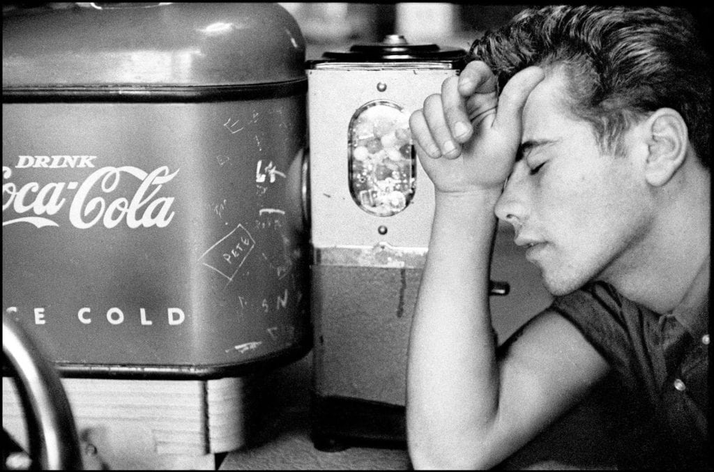 Bruce Davidson, Youth With Coke Machine (from Brooklyn Gang)