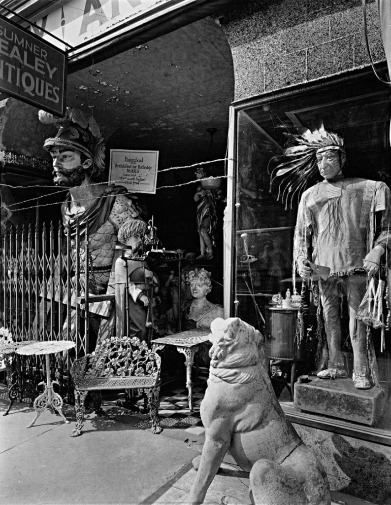 Berenice Abbott, Sumner Healey Antique Shop, 942 Third Ave. and 57th St., Manhattan, 1936, Silver gelatin photograph