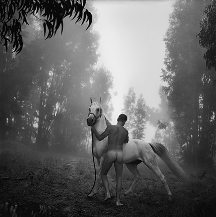 Arthur Tress, Groom with Arabian, 1996, Silver gelatin photograph
