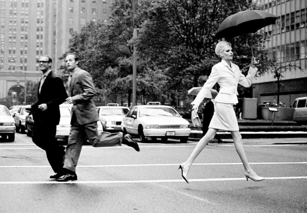 Arthur Elgort, Nadja Crossing Park Ave, New York, American Vogue