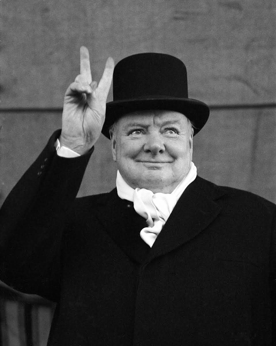 Alfred Eisenstaedt, Sir Winston Churchill Showing The V Sign, Liverpool