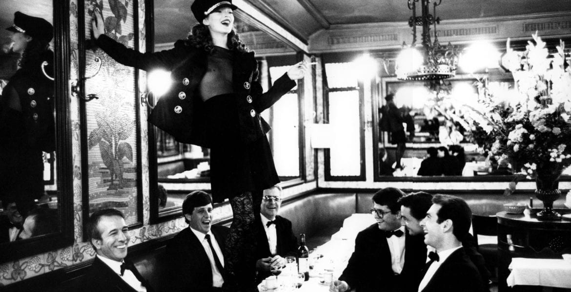 Arthur Elgort, Kate Moss at Café Lipp in Paris, Italian Vogue, Paris, Vogue Italia, 1993, Archival Pigment Photograph