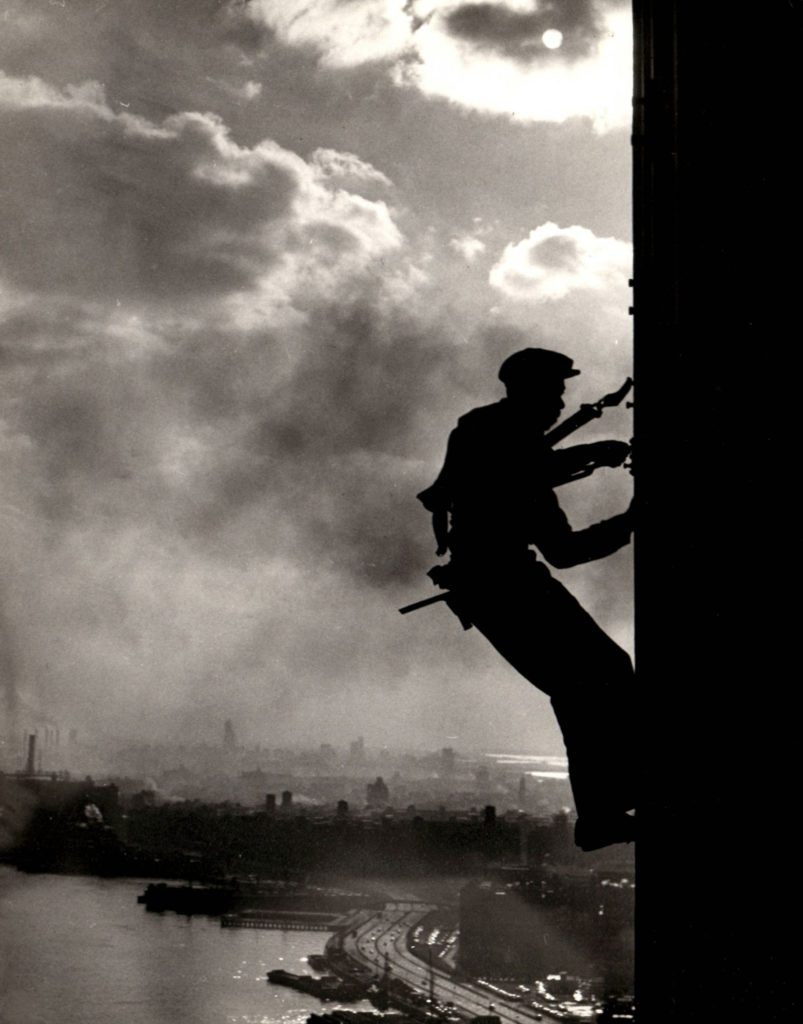 F.B. Grunzweig, "Between Heaven and Earth," United Nations Window Cleaner"