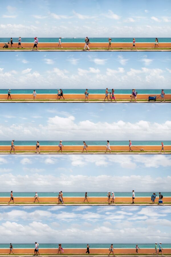 Xan Padron, Time Lapse, South Ocean Boulevard, Palm Beach, 2023, Infused dyes sublimated on aluminum