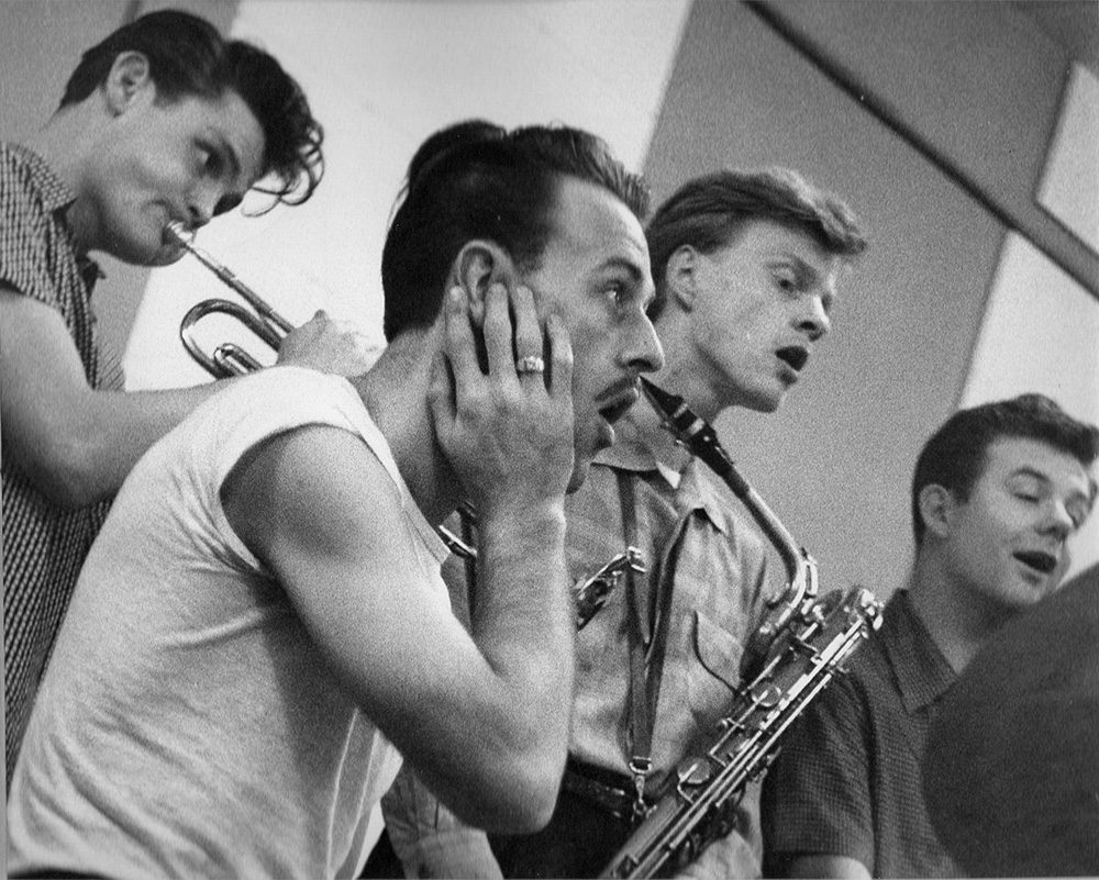 William Claxton, Carson Smith, Avery, Larry Bunker and Chet Baker, Silver gelatin photograph
