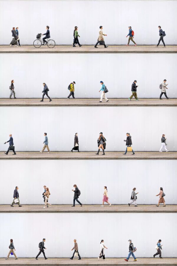 Xan Padron, Time Lapse. Shinjuku, Tokyo, 2023, Infused dyes sublimated on aluminum