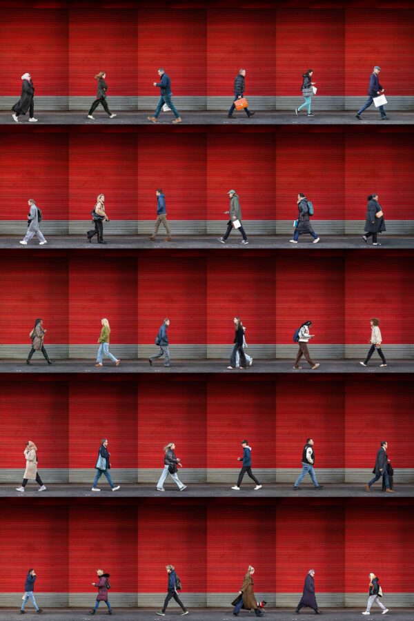 Xan Padron, Time Lapse. Oxford Circus, London, 2024, Infused dyes sublimated on aluminum