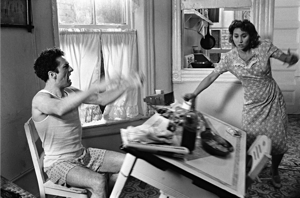 Brian Hamill, Robert De Niro, as boxer Jake La Motta, and Lori Anne Flax, as Irma, in a scene from the Martin Scorsese-directed film 'Raging Bull'