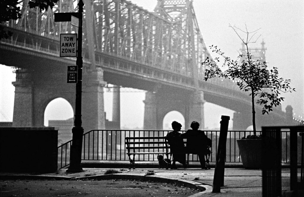 Brian Hamill, Diane Keaton and Woody Allen, 59th Street Bridge, New York photograph for sale