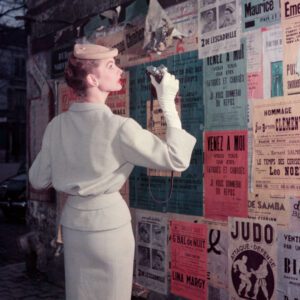 Georges Dambier, Suzy Parker Photographer with Posters, 1953, Archival pigment photograph