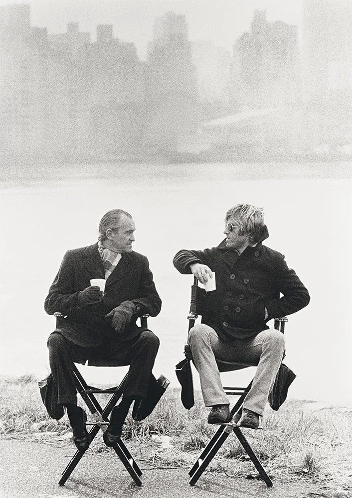 Terry O'Neill, Robert Redford and Richard Helms on set, 1974, Silver gelatin photograph