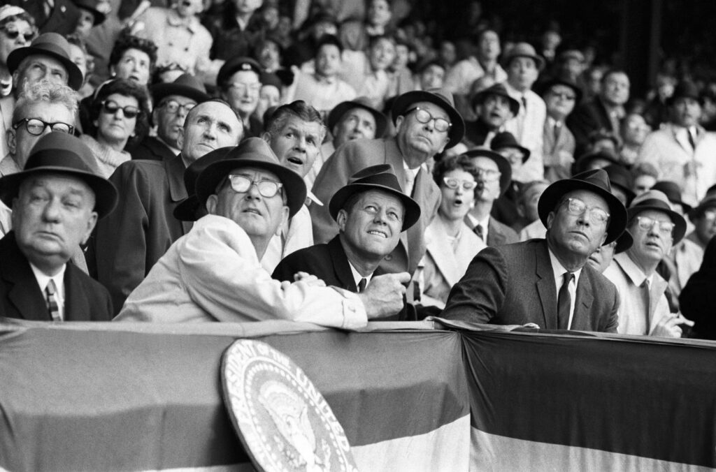 Neil Leifer, JFK and LBJ at Opening Day, 1961, Archival pigment photograph